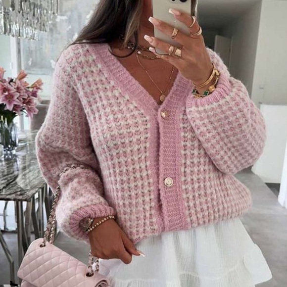 EZwear Women´s Plaid Printed V-Neck Button-Up...